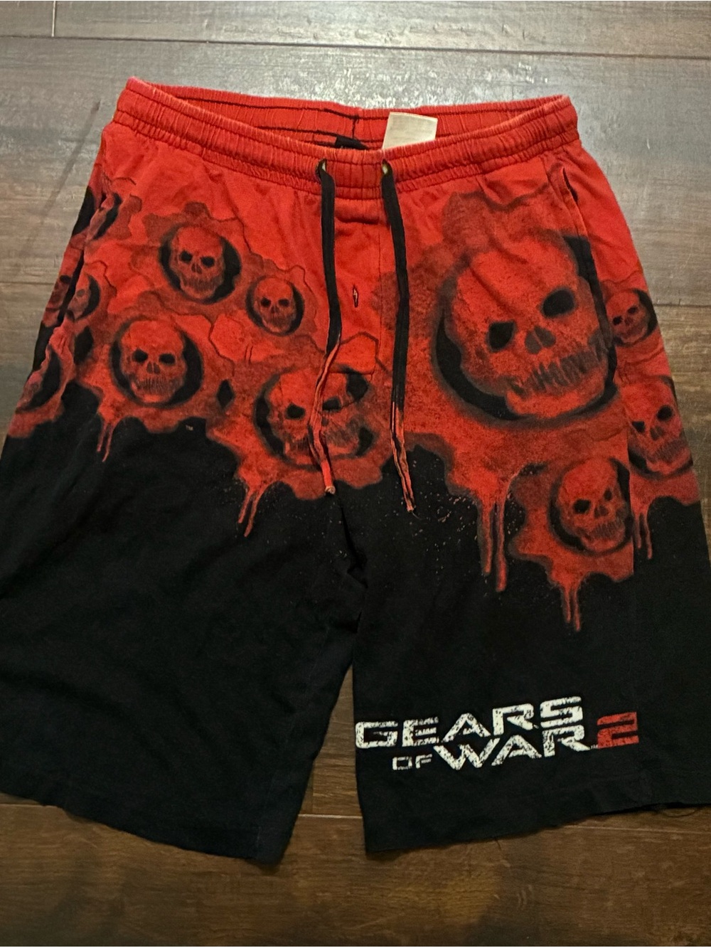 Promo Gears of War 2 Red & Black Skull Graphic Men’s Pajama Shorts